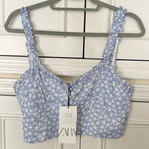 Zara Blue Bustier Crop Top